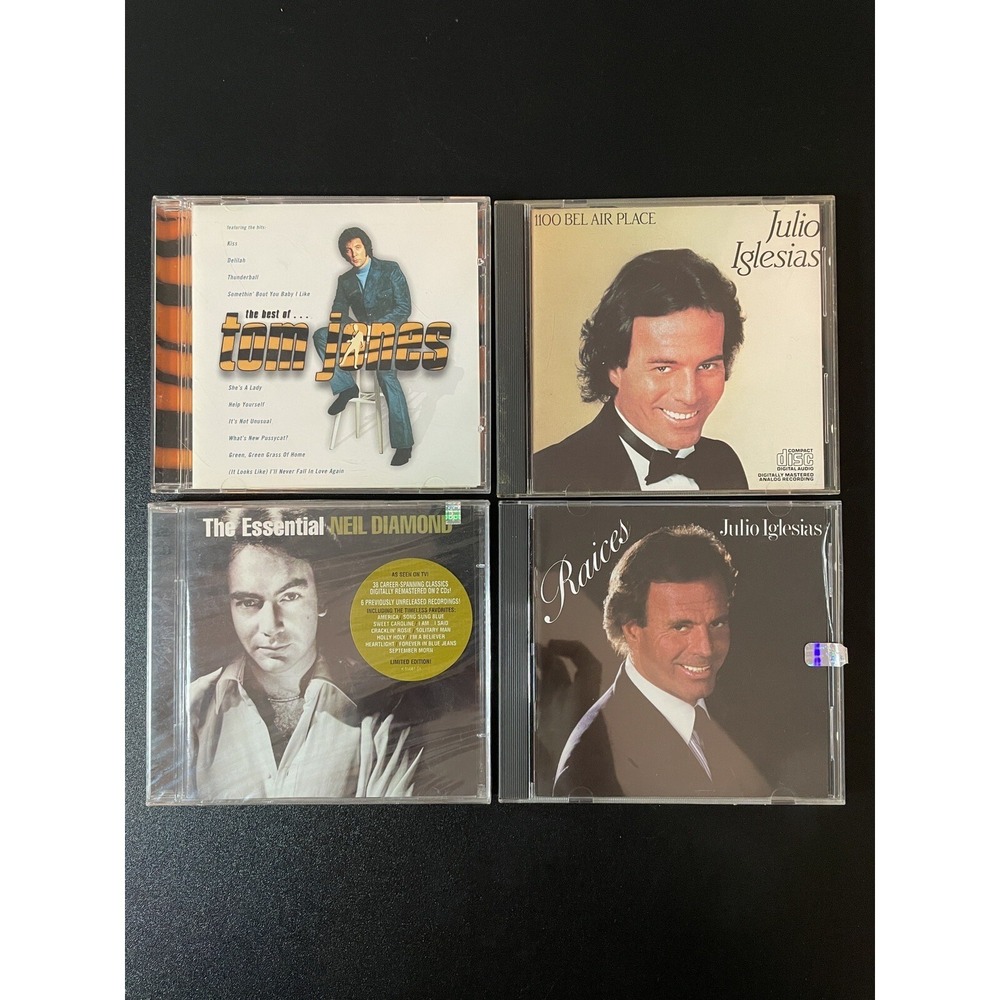 70's Heartthrob Crooners CD's Lot Of 4 Iglesias Tom Jones Neil‎ Diamond